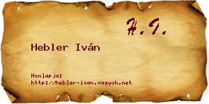 Hebler Iván névjegykártya